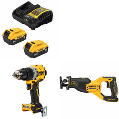 DeWalt DCB205-2C Battery Kit W/ FREE DCD805B Hammer Drill and FREE DCS382B Saw