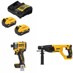 DeWalt DCB205-2C Battery Kit W/ FREE DCF860B Impact Driver and FREE DCH133B Rotary Hammer