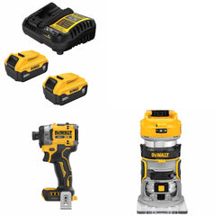 DeWalt DCB205-2C Battery Kit W/ FREE DCF860B Impact Driver and DCW600B Router