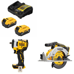 DeWalt DCB205-2C Battery Kit W/ FREE DCF913B Impact Wrench and FREE DCS565B Circular Saw
