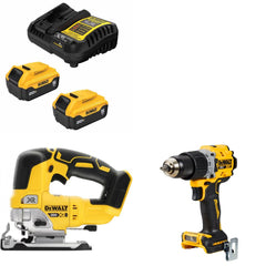 DeWalt DCB205-2C Battery Kit W/ FREE DCS334B Jig Saw and FREE DCD805B Drill