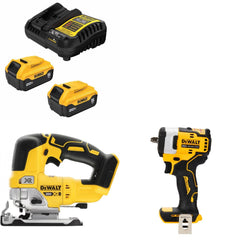DeWalt DCB205-2C Battery Kit W/ FREE DCS334B Jig Saw and FREE DCF913B Impact Wrench