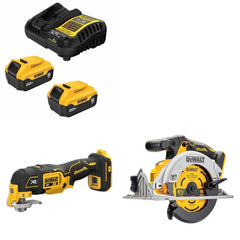 DeWalt DCB205-2C Battery Kit W/ FREE DCS356B Multi-Tool and FREE DCS565B Circular Saw