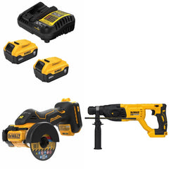 DeWalt DCB205-2C Battery Kit W/ FREE DCS438B Cut-Off Tool and FREE DCH133B Rotary Hammer