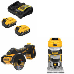 DeWalt DCB205-2C Battery Kit W/ FREE DCS438B Cut-Off Tool and DCW600B Router