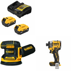 DeWalt DCB205-2C Battery Kit W/ FREE DCW210B Sander and FREE DCF860B Driver