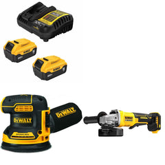 DeWalt DCB205-2C Battery Kit W/ FREE DCW210B Sander and FREE DCG408B Grinder