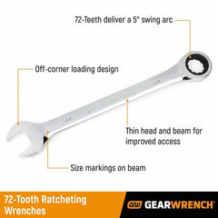 Gearwrench 9130D 30mm 72-Tooth 12 Point Ratcheting Combination Wrench