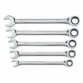 Gearwrench 93004D 5 Pc. 72-Tooth 12 Point Ratcheting Combination Metric Wrench Set