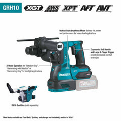 Makita GRH10Z 40V max XGT Brushless Cordless 13/16" SDS-PLUS AVT Rotary Hammer, AFT, AWS Capable, Tool Only