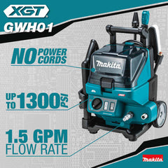 Makita GWH01Z 40V max XGT Brushless Cordless 1300 PSI 1.5 GPM Pressure Washer, Tool Only