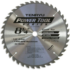 Tenryu PT-21040 8-1/4" x 40T Thin Kerf Saw Blade for Table and Portable Saw