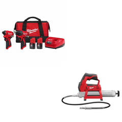 Milwaukee 3494-22 M12 Combo Kit W/ 2446-20 Grease Gun