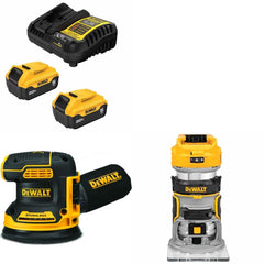 DeWalt DCB205-2C Battery Kit W/ FREE DCW210B Sander and FREE DCW600B Router