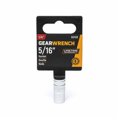 Gearwrench 80109 1/4" Drive 6 Point Standard SAE Socket 5/16"