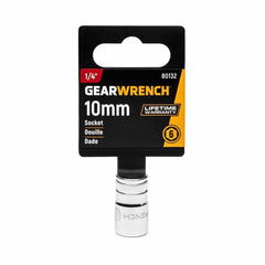 Gearwrench 80132 1/4" Drive 6 Point Standard Metric Socket 10mm
