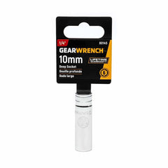 Gearwrench 80145 1/4" Drive 6 Point Deep Metric Socket 10mm