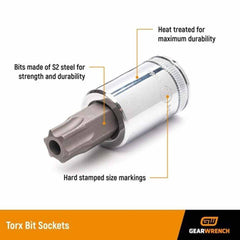 Gearwrench 80459 3/8" Drive Tamper-Proof Torx Bit Socket T55