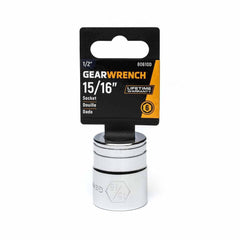 Gearwrench 80610D 1/2" Drive 6 Point Standard SAE Socket 15/16"