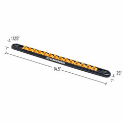 Gearwrench 83126 1/4" Drive Magnetic Socket Rail with 14 Clips