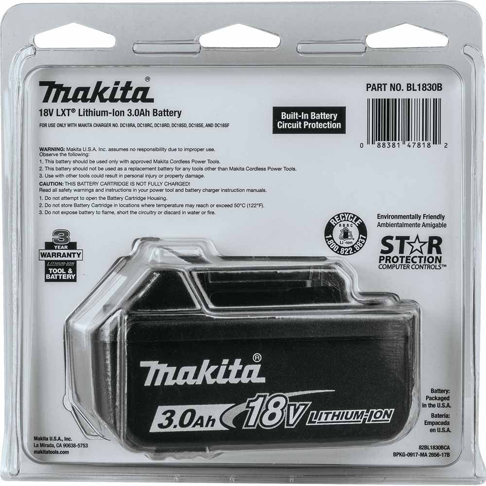 Makita BL1830B 18V LXT 3.0 Ah Li-ion Battery