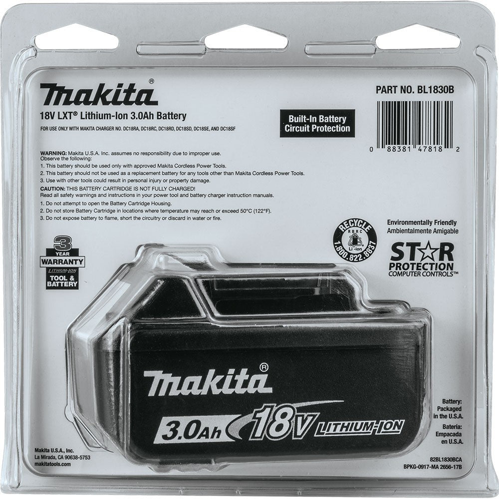 Makita BL1830B 18V LXT 3.0 Ah Li-ion Battery