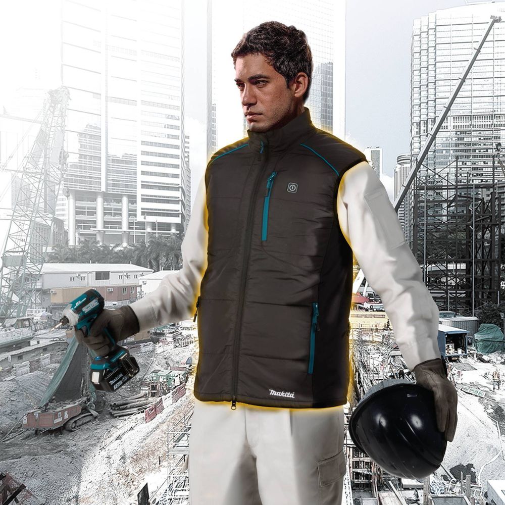 Makita DCV202ZL 18V LXT Lithium-Ion Cordless Heated Vest, Vest Only (Black, Large)