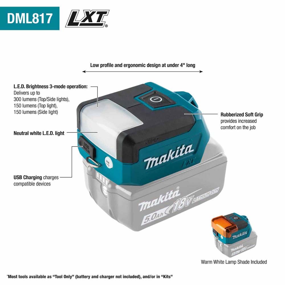 Makita DML817 18V LXT Compact L.E.D. Flashlight, Flashlight Only