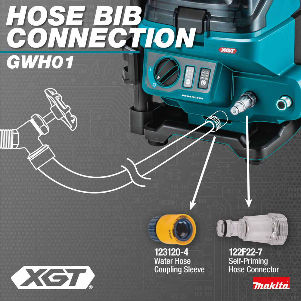 Makita GWH01Z 40V max XGT Brushless Cordless 1300 PSI 1.5 GPM Pressure Washer, Tool Only