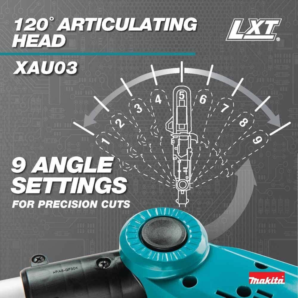 Makita XAU03Z 18V LXT Lithium-Ion Brushless Cordless 8" Extendable Articulating Pole Saw, Tool Only