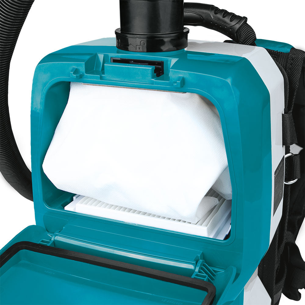 Makita XCV10PTX 18V X2 LXT 1/2 Gallon Backpack Dry Dust Extractor Kit