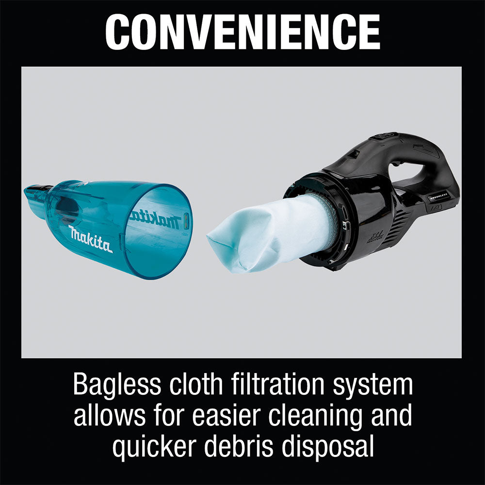 Makita XLC03ZBX4 18V LXT Brushless Cordless Vacuum Trigger w/ Lock, Tool Only