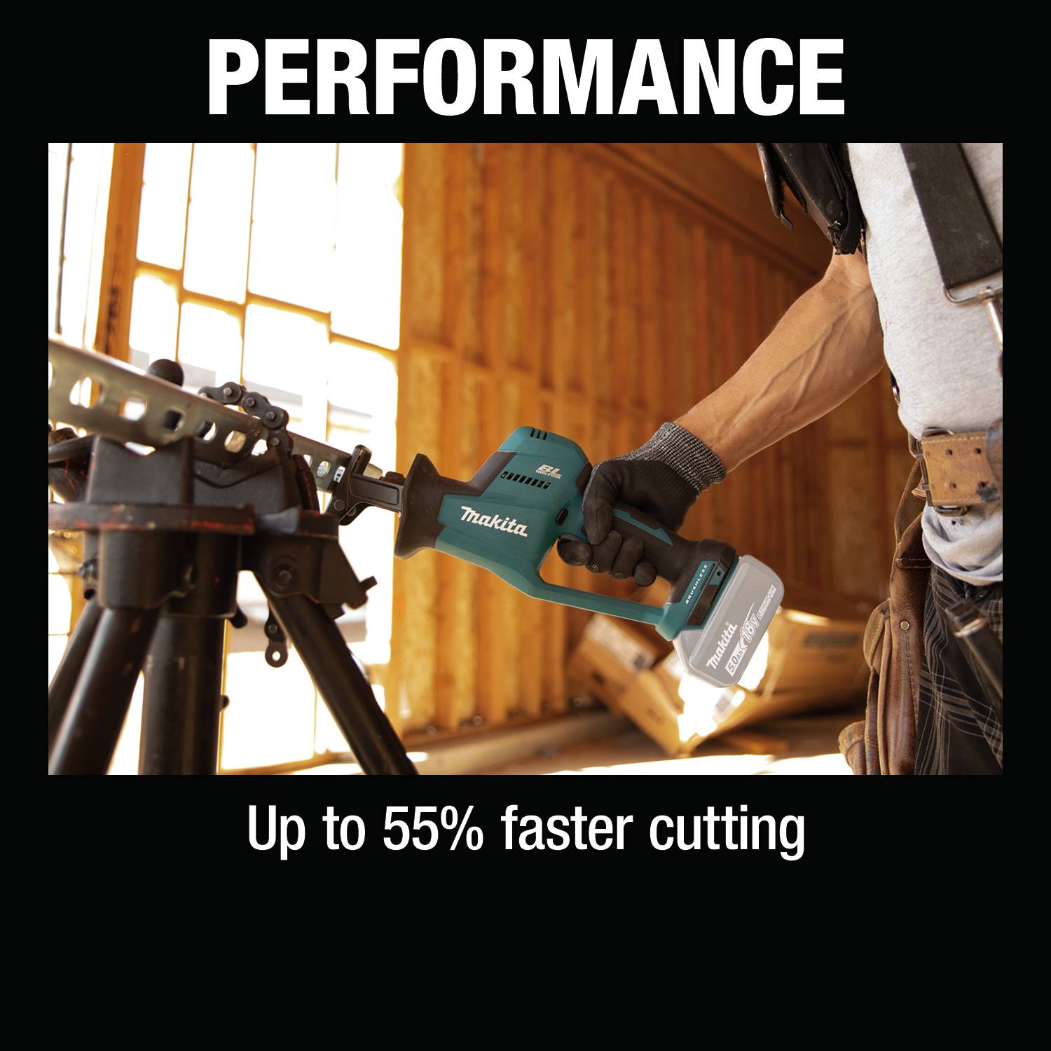 Makita XRJ08Z 18V LXT Lithium-Ion Brushless Cordless Compact One-Handed Recipro Saw, Tool Only