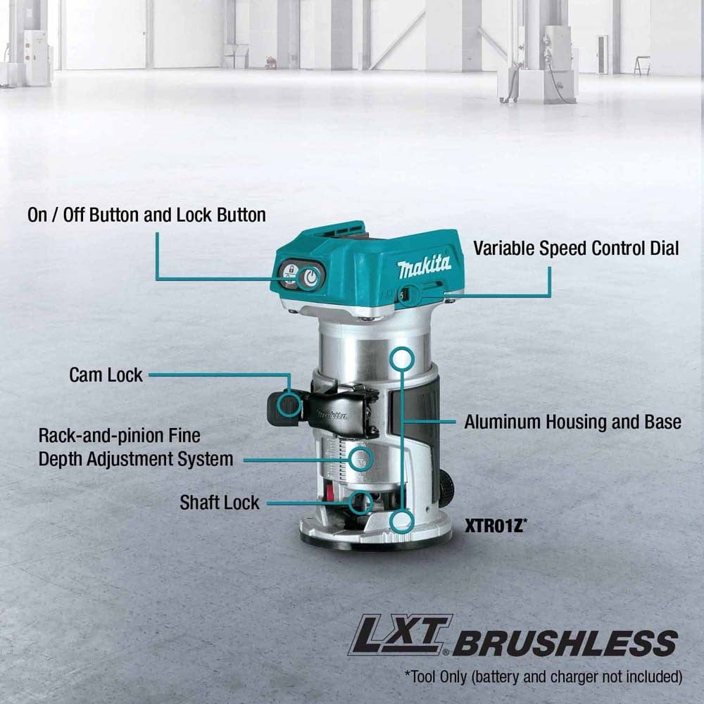 Makita XT1001SM 18V LXT Lithium-Ion Cordless 10-Pc. Woodworking Combo Kit (4.0Ah)