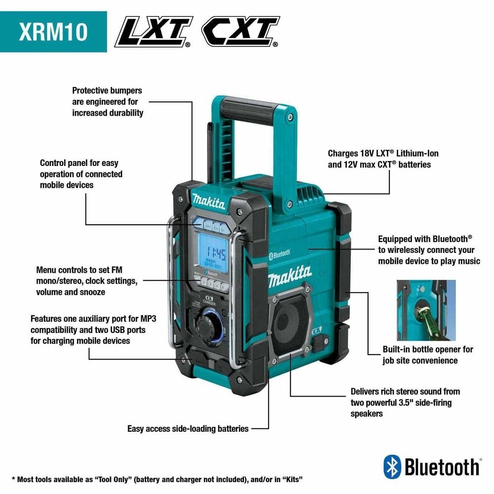 Makita XT1001SM 18V LXT Lithium-Ion Cordless 10-Pc. Woodworking Combo Kit (4.0Ah)