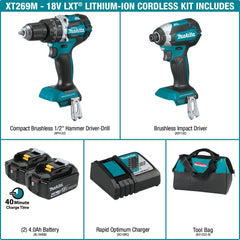 Makita XT269M 18V LXT Li-Ion BL 2-Piece Kit 4.0 Ah
